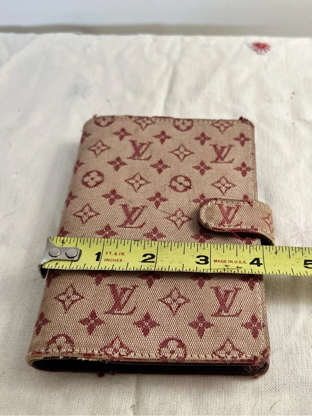 Authentic Louis Vuitton Red Denim PM Agenda